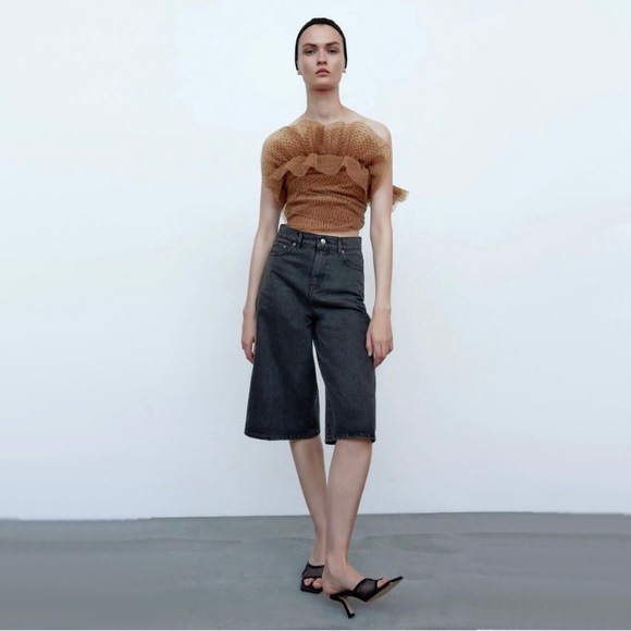 ZARA Tulle Polka Dot Corset Top - Picture 4 of 7